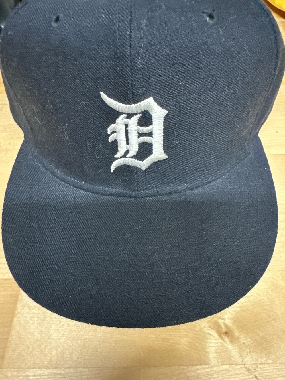 Vintage Detroit Tigers Hat 100% Wool Black Baseball Cap with White 'D' Logo